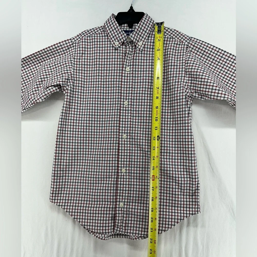 Ralph Lauren Shirt Youth Plaid Classic Long Sleeve Button Down Size 7‎